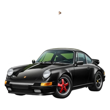 Create a black Porsche 911 in authentic Apple emoji style.

 sticker