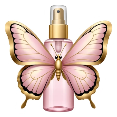 Light pink body mist bottle with gold butterflies  sticker