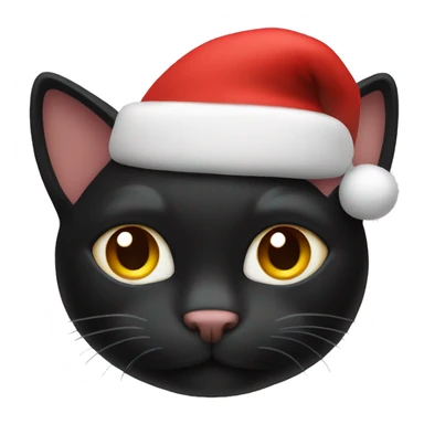 Black cat with Xmas hat sticker