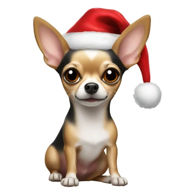 Chihuahua with Santa hat sticker
