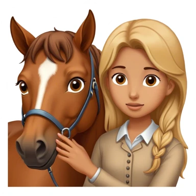 Girl petting horse sticker