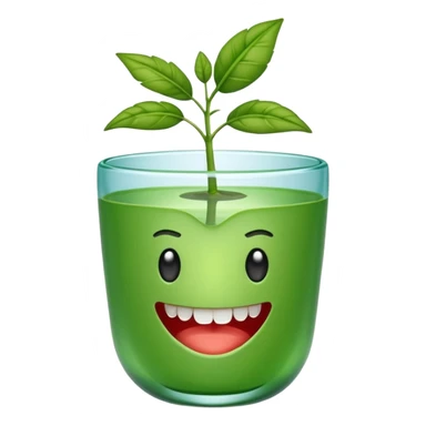 Vaso de vidro com uma planta carnívora de boca aberta sticker