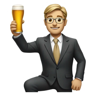Lawyer drinking beer sticker