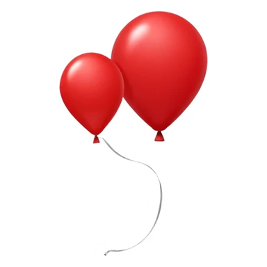 red baloon attached to red long skinny baloon  sticker