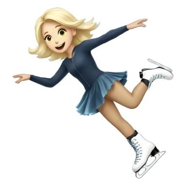Blonde girl falling ice skating sticker