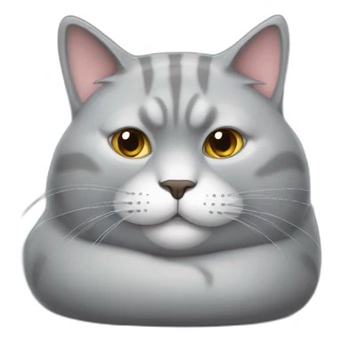 lazy fat grey cat sticker