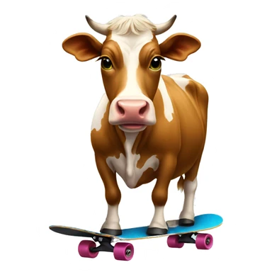 Cow on a skateboard  sticker