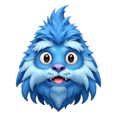 A skinny and lanky tall blue furry monster with a slightly triangular head put the top having a small curve going inward  sticker