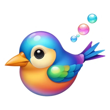 bird blowing bubbles sticker