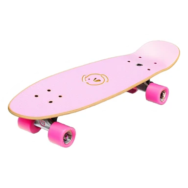 The underneath of a single light pink 27” penny skateboard in colour cactus wanderlust sticker