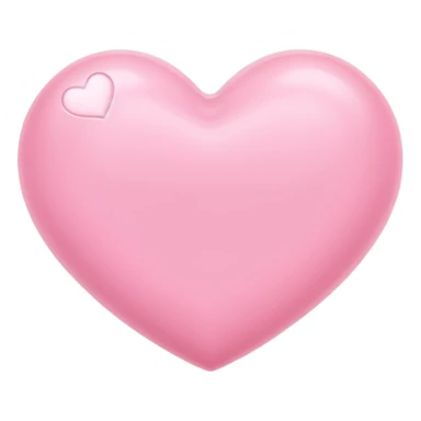 A baby pink heart shape in iOS emoji style, 3D icon, plastic texture, soft reflection, minimalist design. sticker