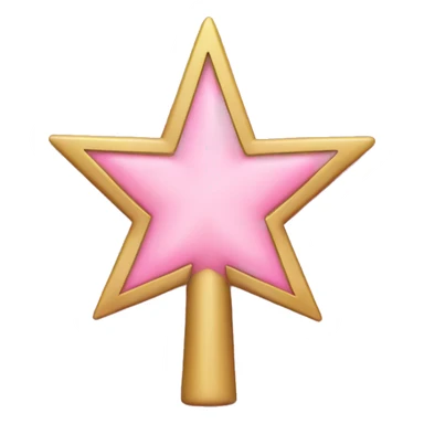 Christmas tree pink with a cross ornament, a star on top sticker