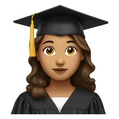 Hispanic girl with brown hair graduate  sticker