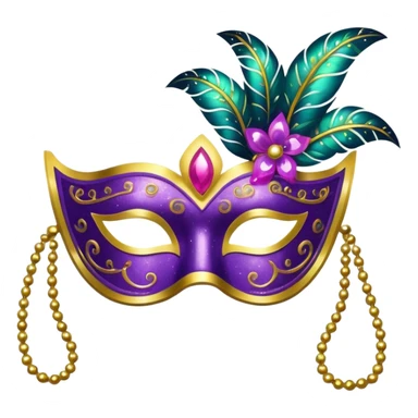 carnival mask with sequins and glitter sticker