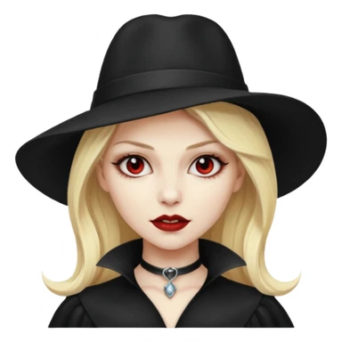 blonde vampire woman with hat sticker