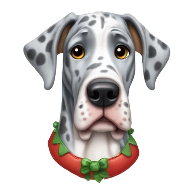 Blue Merle Great Dane dressed as gingerbread  sticker