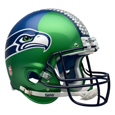 NFL Seahawks logo helmut with diamond bling  sticker