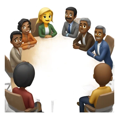 group discussion at a table sticker