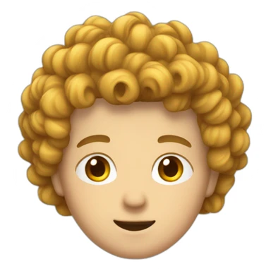 homme cheveux roue avec bouclette sticker