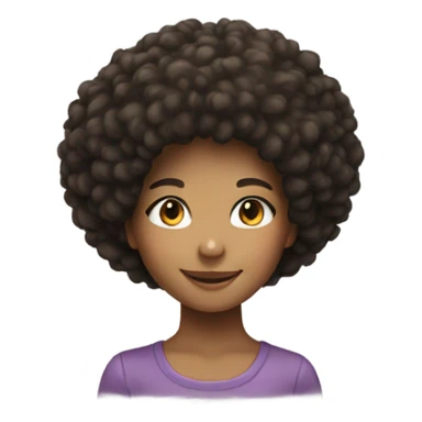 smiling young kid girl with afro hairstyle sticker