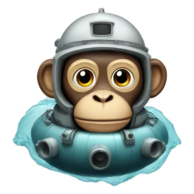 Monkey on a submarine sticker