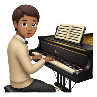 Practicing piano sticker