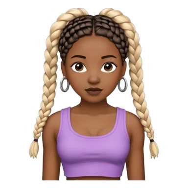 a black woman with braids with a crop top sticker