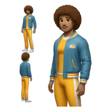 retro 70s gym clothes for a modern white uni student sticker