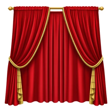 Simple, opened red curtains black background  sticker