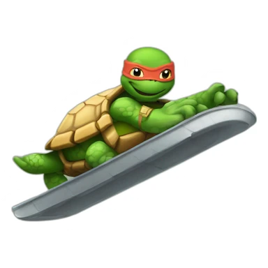 Tortues ninja qui fait de la luge sticker