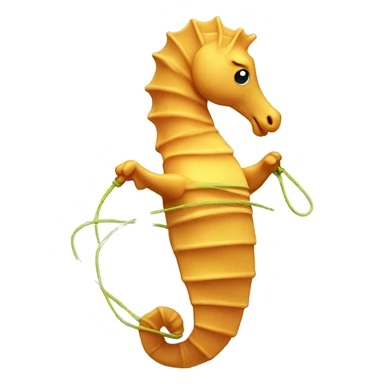 Sea horse doing jump rope sticker