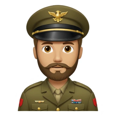 male soldiers with beard with out cap long hair sticker