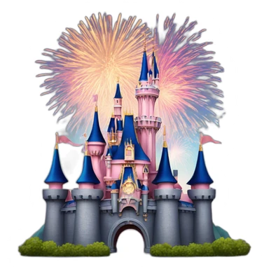 Disneyland paris castle with fireworks sticker