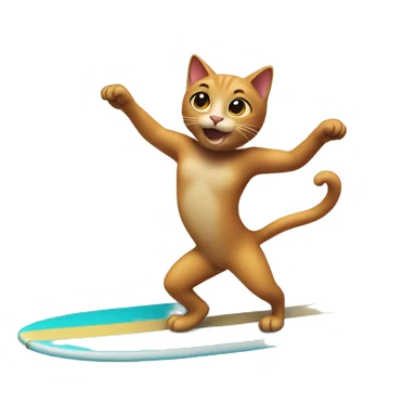 Cat dancing on a surfboard sticker