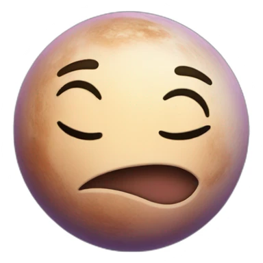 planet Venus with a cartoon sleepy face sticker