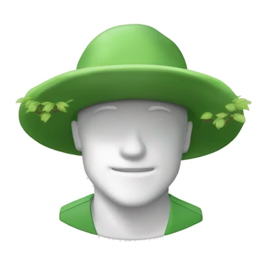 gardener pith helmet jacket white green trees  sticker