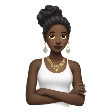 Black girl doing skincare with jewelry  sticker
