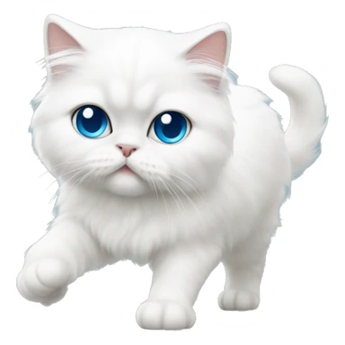 White persian cat whit blue eyes kitten walking  sticker
