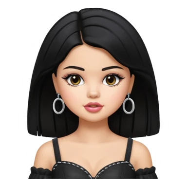 selena gomez as pretty bratz baddie, black hair sticker