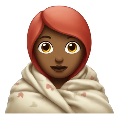 Woman with cherry hair in a blanket sticker
