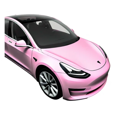 Pink Tesla model 3 half view sticker