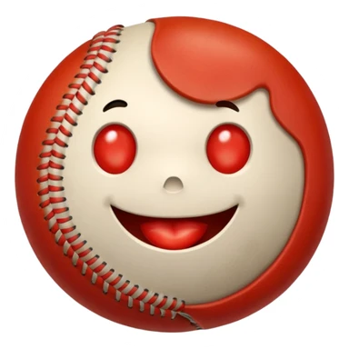 Fat baseball eating tomato  sticker