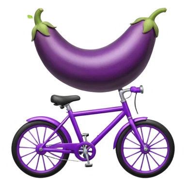 A eggplant on a bike with legs pedaling  sticker
