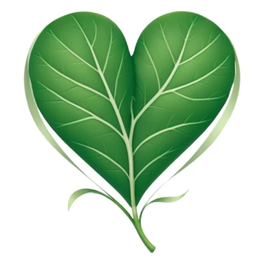 "A minimalist, stylized heart-shaped green leaf with a gentle, curved white bandage or ribbon wrapped around the center. The design should look warm and nurturing. Flat, clean emoji style for natural healing. Transparent background." sticker