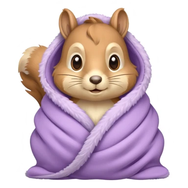 squirrel in pale purple blanket  sticker