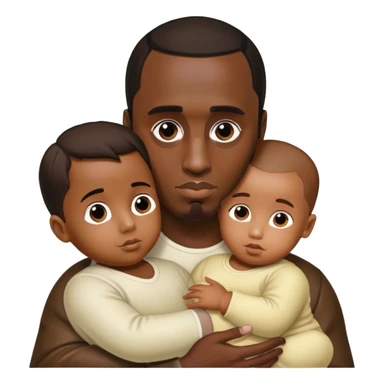 P diddy holding a kid sticker