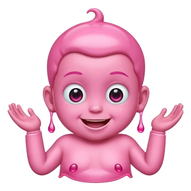 Smiling freaky baby oil pink sticker