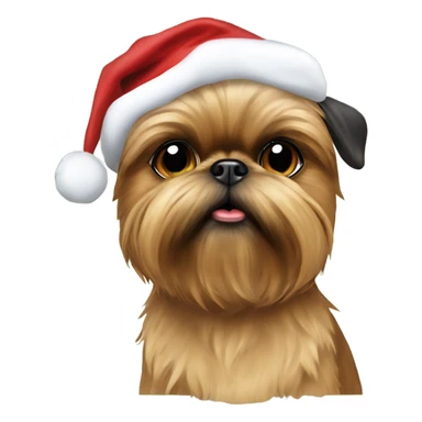 brussels Griffon Christmas hat  sticker