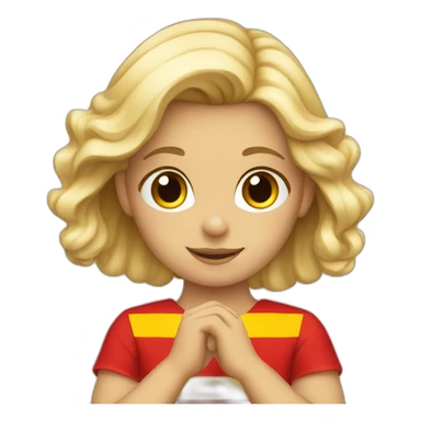 Blond girl Spanish flag in hands  sticker