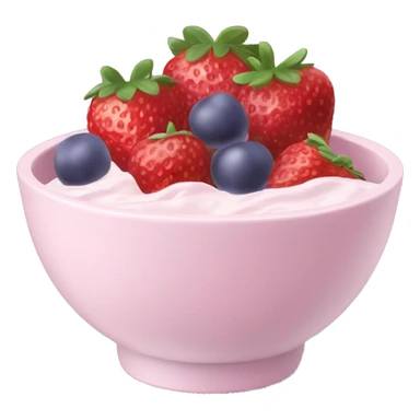 Light pink fruit yogurt bowl with strawberries and grapes sticker